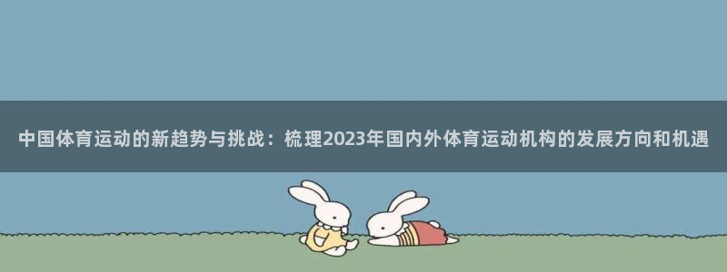 中国体育运动的新趋势与挑战：梳理2023年国内外体育运动机构的发展方向和机遇