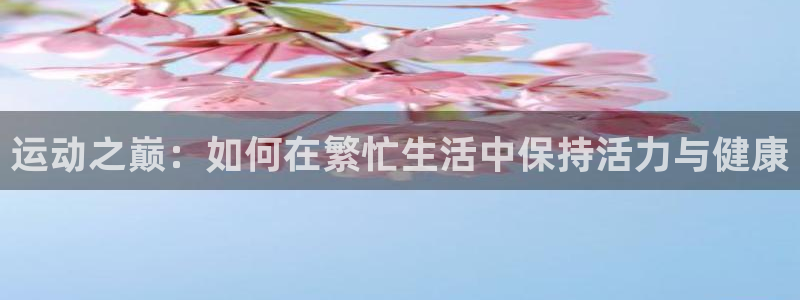 运动之巅：如何在繁忙生活中保持活力与健康